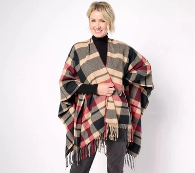 NUEVO CON ETIQUETAS ENVOLTURA DE GRAVA BELLE BY KIM TODO EL CAMINO ENVOLTURA DE RUANA NAVIDEÑA, PAN DE JENGIBRE Foto 1 de 2