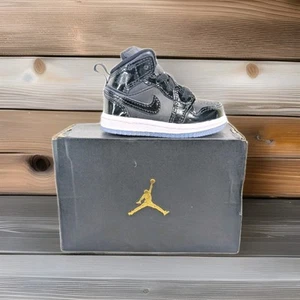 Jordan 1 Mid SE TD Größe 4C Black/Dark Concord-White DV1338-004 Space Jam NEU - Bild 1 von 9
