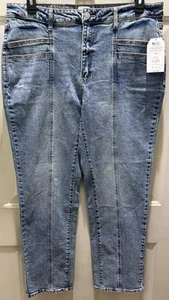 New!TimeAndTru High Rise Light Wash Utility Jeans. Size 16. Great Casual Jean! - Picture 1 of 4