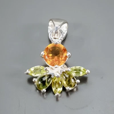 Handmade Natural Citrine Pendant 925 Sterling Silver  /NP51715 - Image 1 of 4