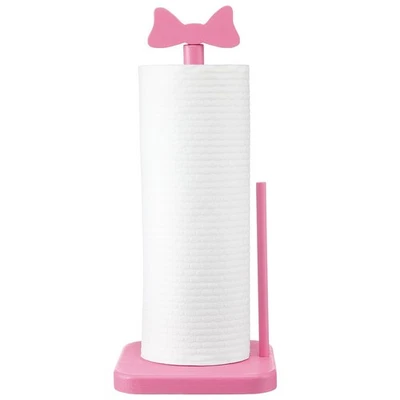 Pink Bow Paper Towel Holder Coquettish Cute Bow Wooden Paper Towel Holder Pin... - Image 1 of 4