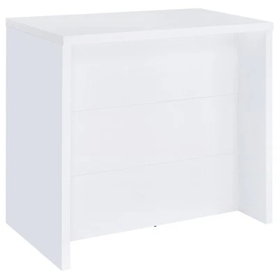 Barra independiente de madera contemporánea Coaster Topanga en blanco Foto 1 de 4