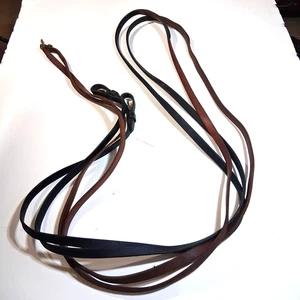 Juego de huellas de arnés de caballo de cuero negro y marrón - Imagen 1 de 4