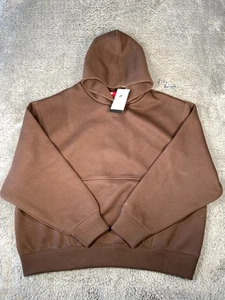 Nike Tech Reimagined Fleece Pullover Hoodie Size Large Men Brown FZ0744-237 - Picture 1 of 6