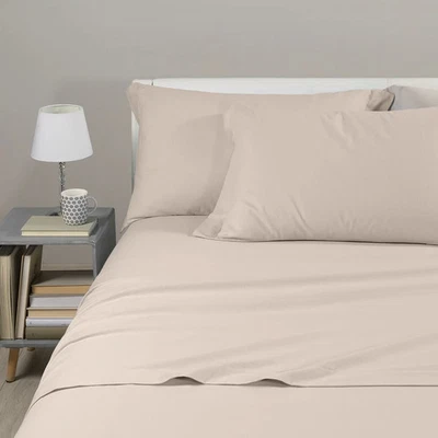 Completo Lenzuola In Flanella Tinta-Unita-Flanella Matrimoniale Sabbia Caleffi - Immagine 1 di 4