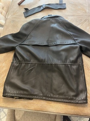 Chaqueta de Cuero Loro Piana Forro Cachemira Talla Grande Hecha en Italia Foto 1 de 4