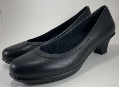 Crocs Womens Black Heels Size 6 Grace Leather Pumps Slip On Comfort Work Dress - Image 1 of 4