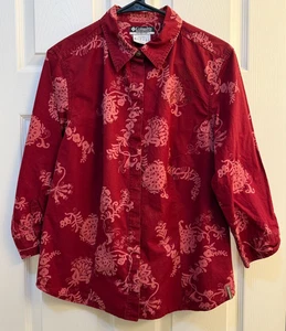 Columbia Langarmshirt mit Knopfleiste Damen Burgunderrot Größe L - Bild 1 von 4