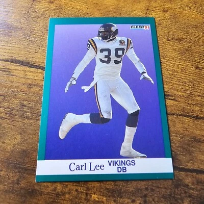 1991 Fleer Carl Lee #285 Minnesota Vikings Football Card - Image 1 of 2