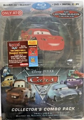 Cars 2 (3D, DVD, Blu-Ray) Target Collector’s Combo Pack w/ Glow Globe SEALED - Image 1 of 3
