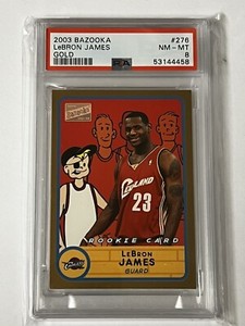 LEBRON JAMES 2003-04 TOPPS BAZOOKA #276 RC ROOKIE GOLD CAVALIERS SP PSA 8 NM-MT