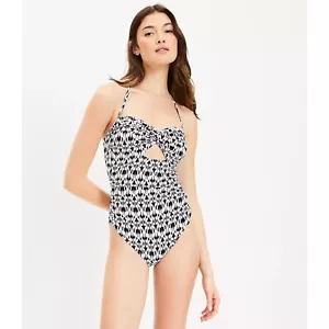 Traje de baño de una pieza Ann Taylor Loft Beach Twist Bandeau M - Imagen 1 de 3