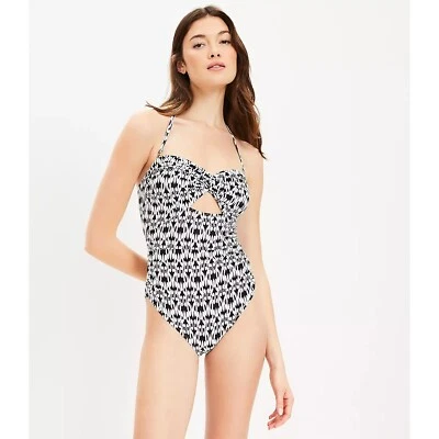 Traje de baño de una pieza Ann Taylor Loft Beach Twist Bandeau M Foto 1 de 3