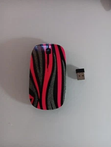 Wireless Mouse Zebra Print Computer Mouse Pink Animal Print Mouse For PC Laptop - Picture 1 of 11