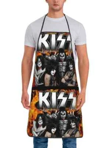 *NEW* VINTAGE KISS BAND POLYESTER ROCK AND ROLL APRON 28.3" x 20.4" UNISEX - Picture 1 of 2