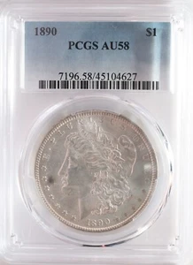 1890 Philadelphia Morgan Silver $1 Dollar, PCGS AU58 - Picture 1 of 4