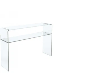 Consolle Tavolo Scrivania Plexiglass Trasparente Con Ripiano Mensola 100x30x75H - Imagen 1 de 1