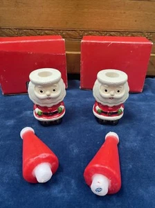Darling MCM Vintage Natale Lenox Babbo Natale Portacandele con Cappello Candela 7,5" - Foto 1 di 9