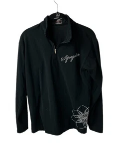 Spyder Youth Kids Size XL 1/4 Zip Up Knit Jacket Top Black - Picture 1 of 6