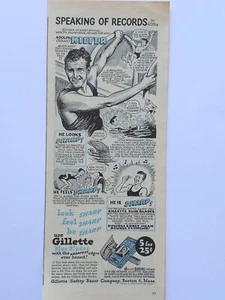 1947 Vintage Gillette Print Ad. Mit Adolf Kiefer - Bild 1 von 1