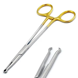 Abrazadera de fijación de vasectomía, anillo fórceps mango dorado de 5,5"" instrumentos quirúrgicos - Imagen 1 de 4