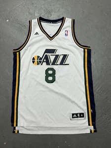 Utah Jazz Deron Williams 2005 Adidas White Classic Logo Jersey Mens XL *USED - Picture 1 of 8