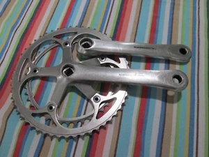Vintage Shimano 600 crank set 53-42 arms 175 mm with new caps - Picture 1 of 12