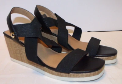 Zapato CHAPS Negro Tacón de Cuña Elástico con Tiras para Mujer 8.5M Nuevo con Etiquetas Foto 1 de 4