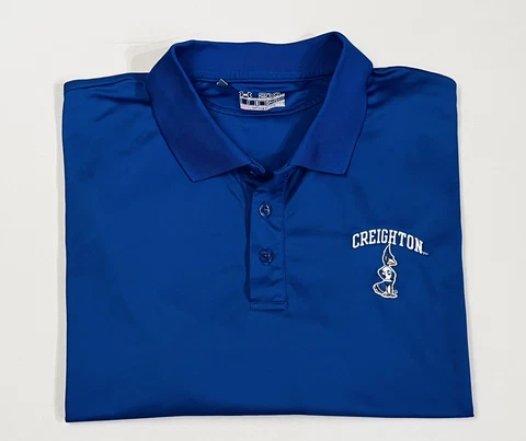 Creighton Bluejays Men’s Under Armour Polo Shirt Color Blue Sz 2XL Vintage Logo Cover