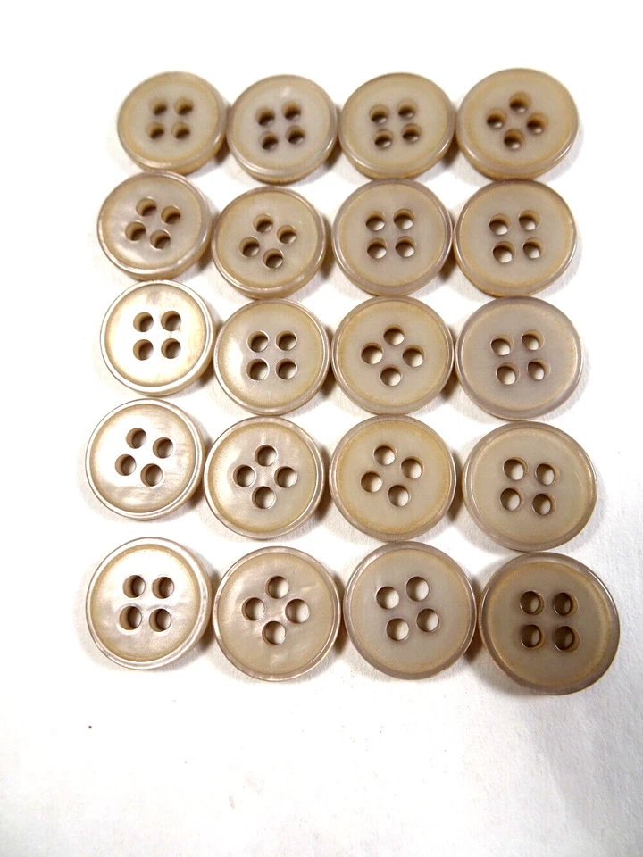 20 BOTONES ACRÍLICOS PERLADOS COLOR TOPO 1/2" Foto 1 de 1