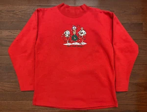 VINTAGE WOMENS HOME FOR THE HOLIDAYS SWEATSHIRT LADIES LARGE RED CHRISTMAS L e - Picture 1 of 5