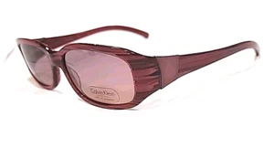 Calvin Klein 779S Small Red Black Striped Rectangle Sunglasses 54-16 130 Italy - Picture 1 of 9