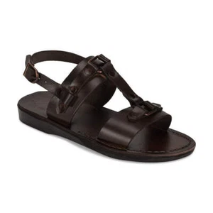 Lyra - Riveted Comfort Leather Sandal | Brown - Picture 1 of 5