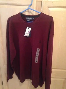 U.S. POLO ASSN. BURGUNDY MEN’S PULLOVER SWEATER XXL $44 NWT - Picture 1 of 5