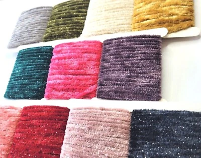 SPARKLE VELVET CHENILLE - Medium - 11 COLORS - Fly Tying Materials - Trout - NEW - Image 1 of 4
