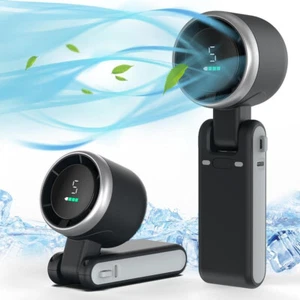 Portable Fan Handheld Turbo 5 Gear Wind Rechargeable Pocket Fan with LED Display - Picture 1 of 26