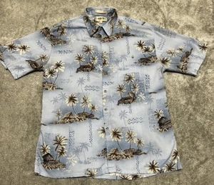 Campia Moda Men's Hawaiian Shirt L Surfer Car Vacation Cocktail Beach Vibes Sand - Picture 1 of 11