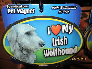 New ListingI Love My Irish Wolfhound 6 inch oval magnet for car or anything metal New