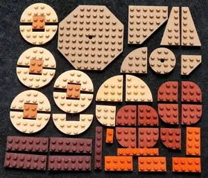 Lego abgewinkelte Eckplatten geschnitten braun hellbraun beige Keil Wüste flache Stücke Konvolut - Bild 1 von 4
