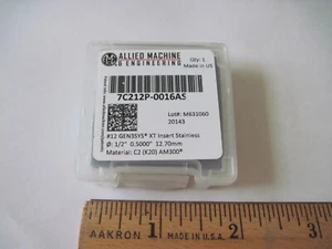 Allied Machine 7C212P-0016AS 1/2" (12.7mm) Carbide Spade Drill Insert 12 GEN3SYS - Picture 1 of 3