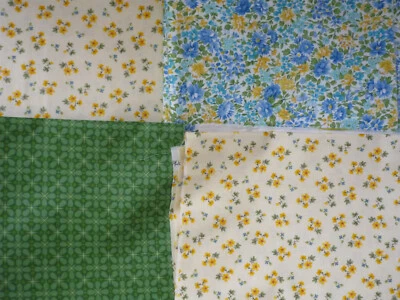 Stoffreste Patchwork Nähen Blau Gelb 250 g (4) - Bild 1 von 2