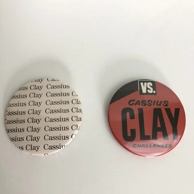 Muhammad Ali Pinback Button 2.25” Cassius Clay Pin Lot 2 Boxer Boxing Legend - Image 1 of 3