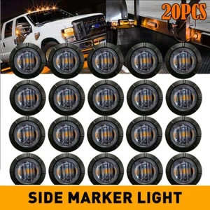 20X Smoked Round Side Marker lights Truck Trailer Amber 3/4"LED Bullet Light - Picture 1 of 12