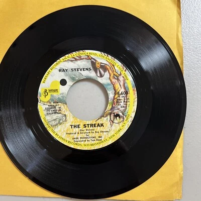 Ray Steven’s (45 RPM Vinyl Record) ￼ The Streak/You’ve Got The Music EX - Image 1 of 2