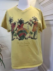 Vintage Yellow We Be Jamming’ Hobe Sound Women’s T-shirt Sz L Made In USA - Picture 1 of 5