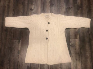 Vintage Kilronan Strick Cardigan Pullover Damen XS 3/4 Arm gerippt 100% Wolle - Bild 1 von 4