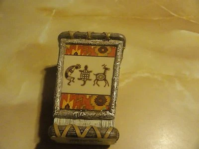  new~icons  KOKOPELLI Southwestern Look Tan Rust~Deer Tortoise TUMBLER wood look - Image 1 of 3