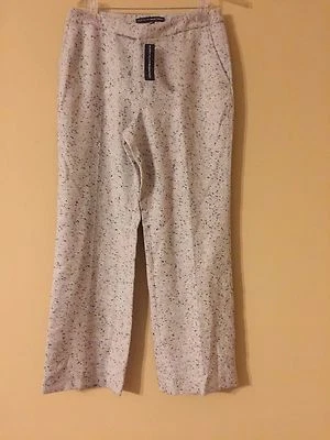 Pantalones Linda Allard Ellen Tracy Estampado Marfil Mezcla de Lana Pierna Recta Pequeños 12P Foto 1 de 4