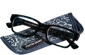Foster Grant MIRA Blu Blue Tortoise Gafas de lectura para mujer W Soft Case Readers - Imagen 1 de 3