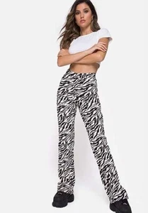 Pantalones MOTEL ROCKS Zoven en Años 90 Blanco y Negro (MR187) Talla Pequeña - Imagen 1 de 12